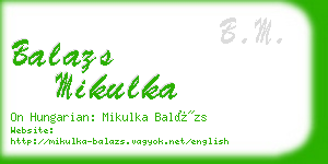 balazs mikulka business card